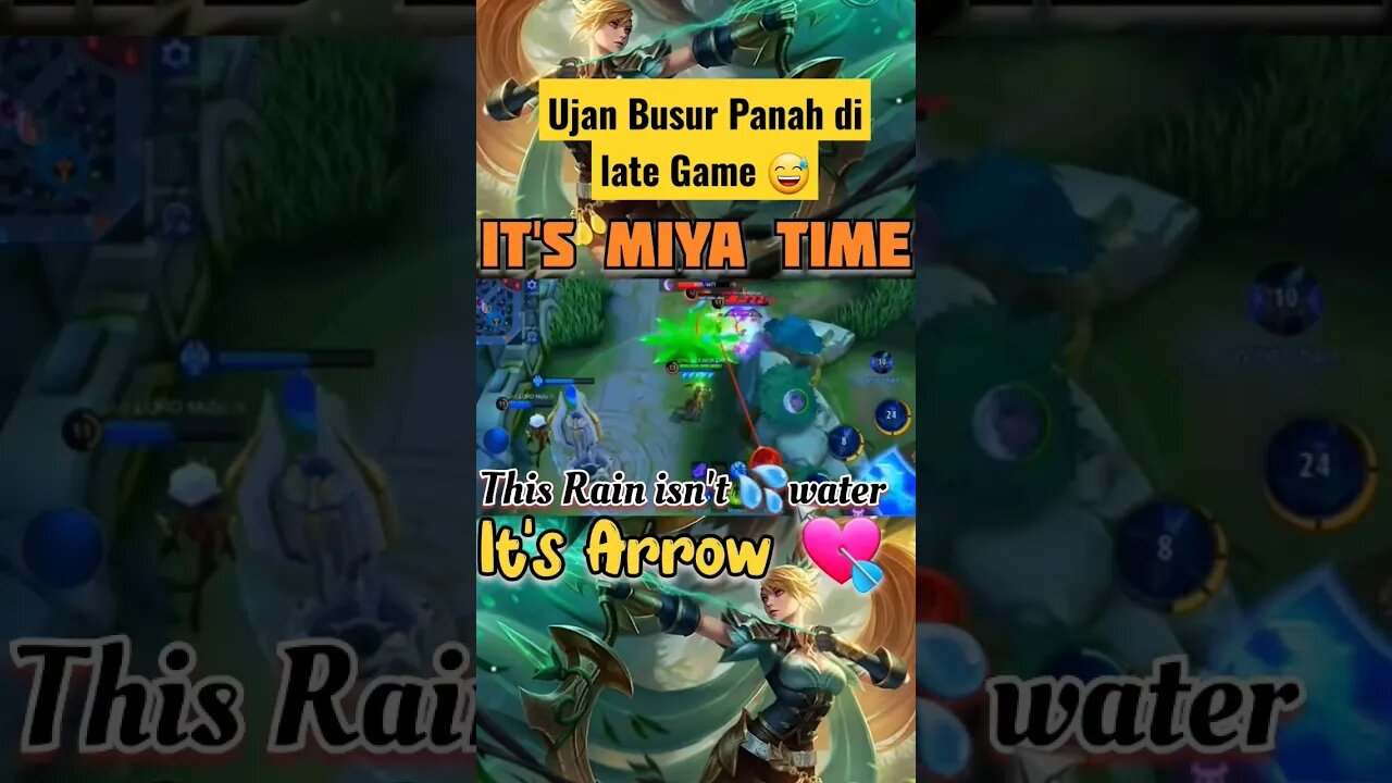 Miya @late Game, Panah dimana-mana 😅 #mobilelegends #razimaruyama #savage #memes #miya #lategame
