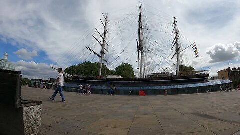 Cutty Sark British clipper ship London 10th July 2023. Time-lapse GoPro
