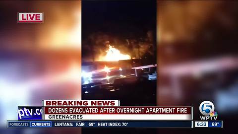 Apartment fire near Greenacres displaces 8 families