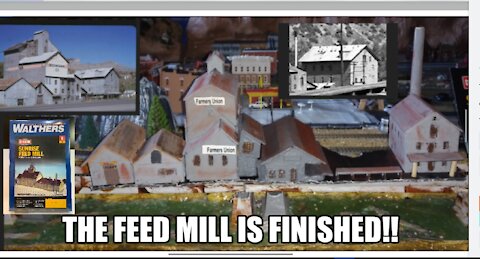 MY FEED MILL IS FINISHED AND A LAYOUT UPDATE AND SHORT TRAIN RUN!