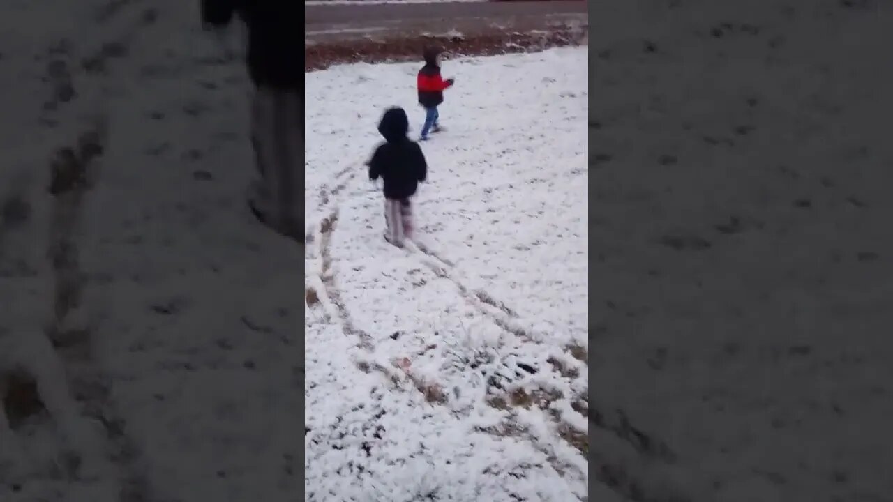 No. 821 – Grandsons' First Time In The Snow At Grandpa's