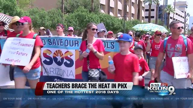 Organizations help #RedForEd supporters stay safe in heat