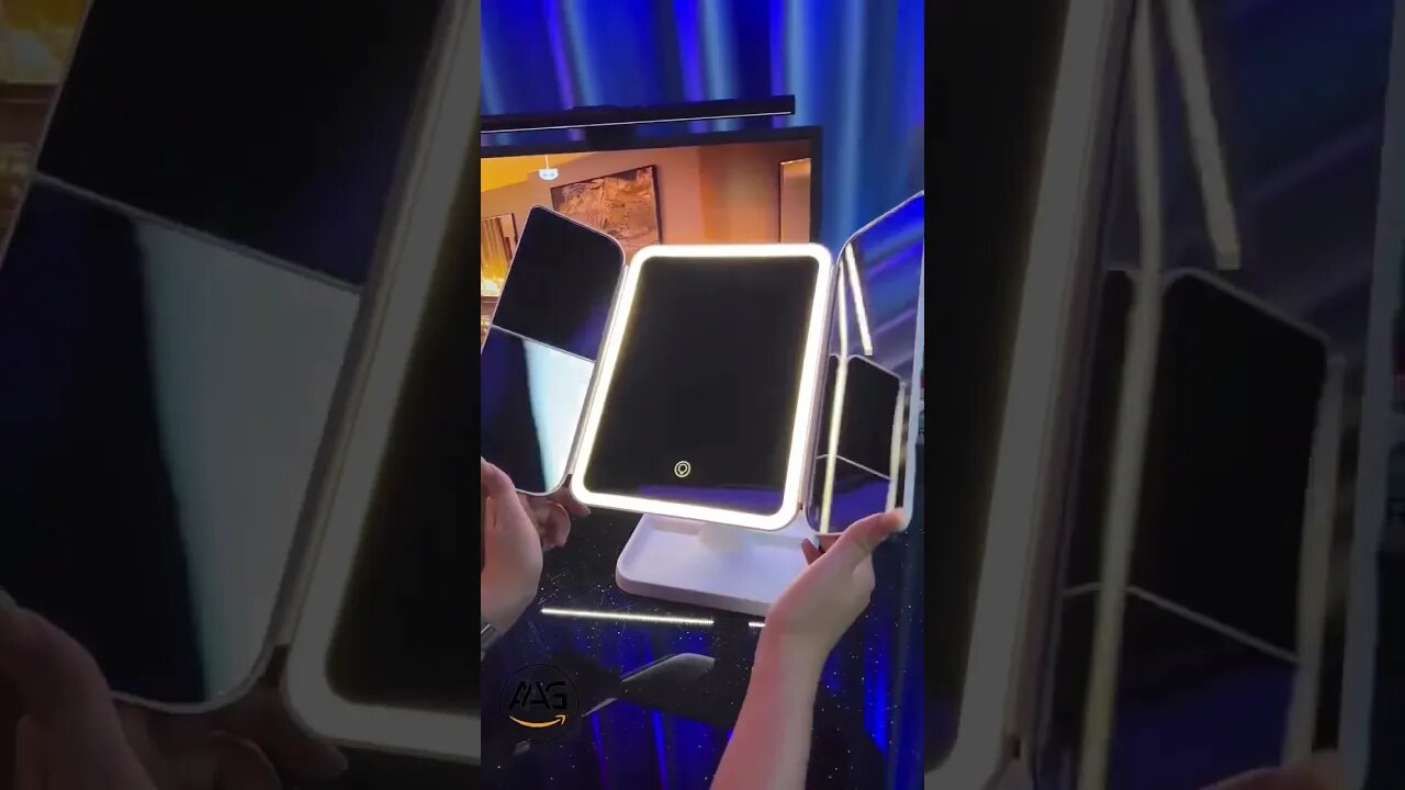 Fold Lighted Vanity Makeup Mirror with 21 LED Lights, Touch Screen and #amazongadgets #amazon #diy