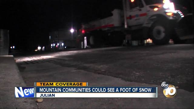 Mountain communities could see foot of snow