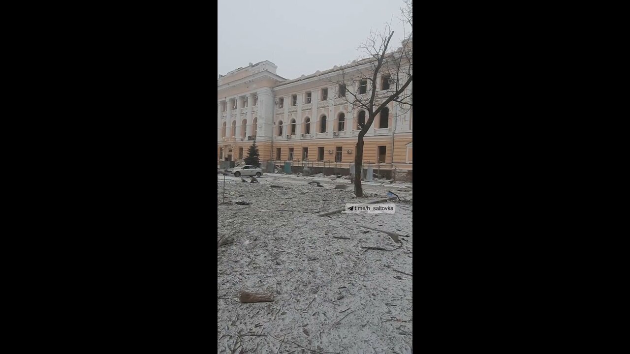 Ukraine: Massive destruction at #Kharkiv caused by Russian bombardment