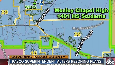 Pasco superintendent alters rezoning plans