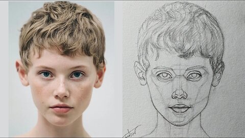 How to draw a face | Basics of drawing a boy in proportions.