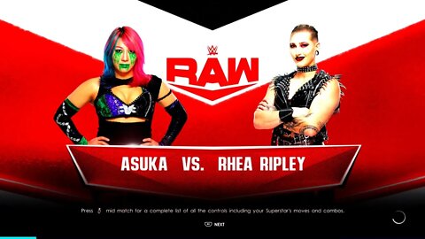 WWE Monday Night Raw Asuka vs Rhea Ripley