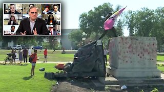 Mobs tear down Queen Victoria and Queen Elizabeth II statues