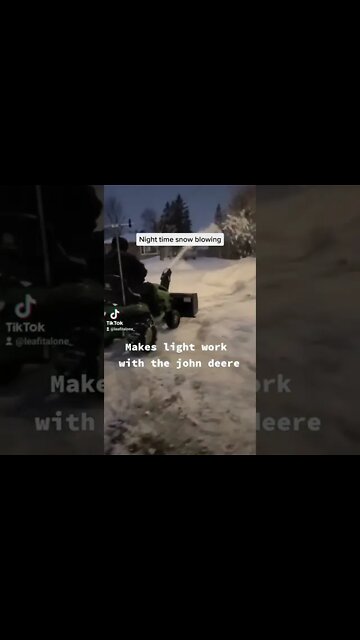 John Deere snow blowing AT NIGHT! #SHORTS