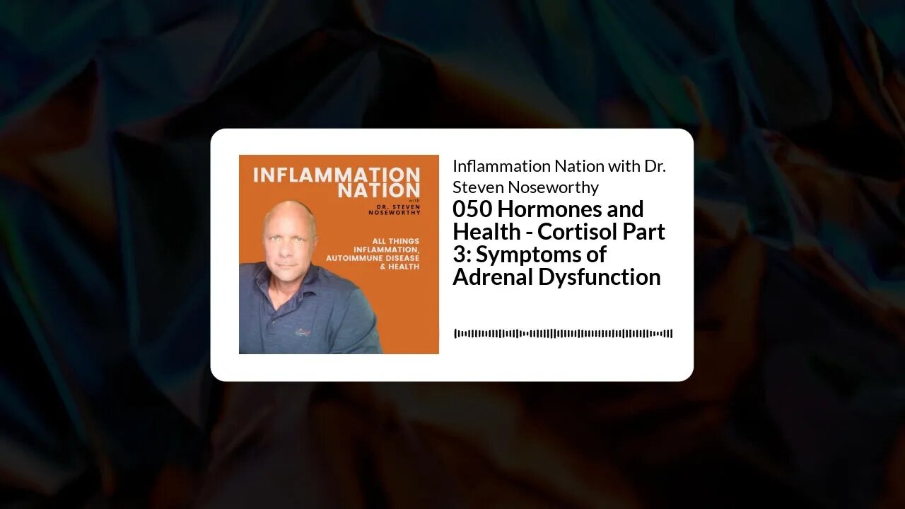 Inflammation Nation with Dr. Steven Noseworthy - 050 Hormones and Health - Cortisol Part 3:...