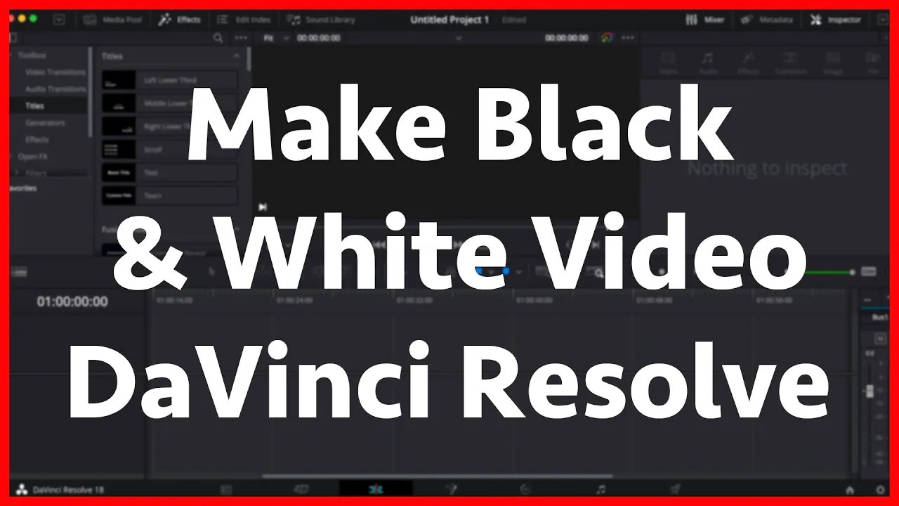 How To Make A Black & White Video In DaVinci Resolve - Tutorial