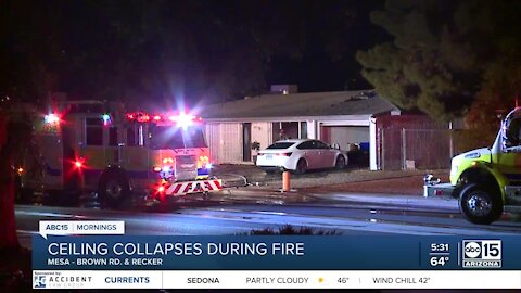 Mesa woman wakes to burning roof near Brown Rd. & Recker