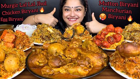 MUTTON BIRYANI, CHICKEN BIRYANI, EGG BIRYANI, FISH BIRYANI, MANCHURIAN BIRYANI WITH MURGIR LAL JHOL