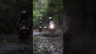 Mud Crossing on VStrom and Africa Twin