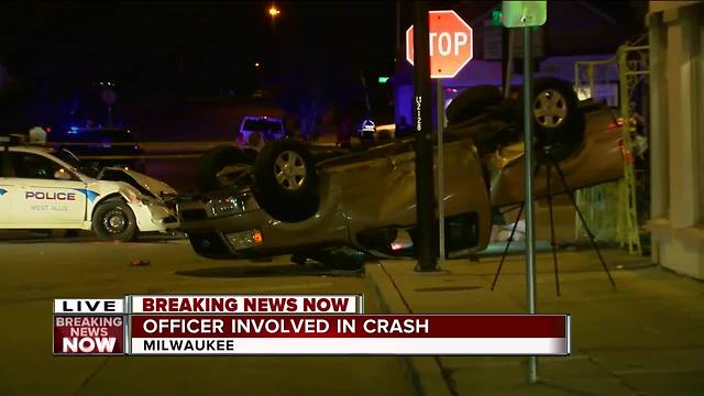 West Allis Police squad car, pick-up truck involved in serious accident at 91st and National