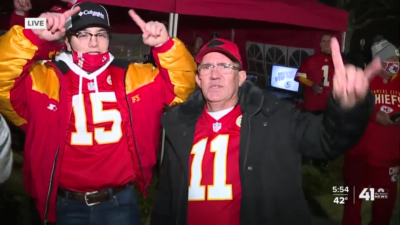 Chiefs fans tailgating