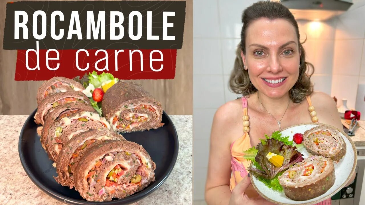 ROCAMBOLE DE CARNE MOÍDA RECHEADO - FAÇA PARA O NATAL