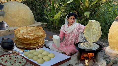 Making Elephant Ears : Carnival Halwa Paratha an Occasional Village Folks Breakfast Recipe Il