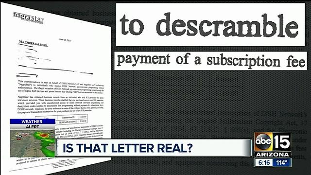 Letter from Nagrastar claims to have money for DISH users