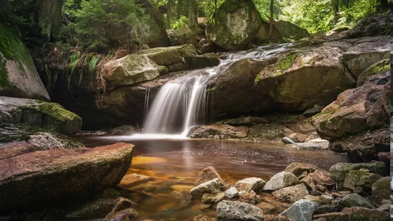 {ASMR} Waterfall Stream Woods Water- 1 Hour 1080p HD Tingle Sounds Sleep Relax Study (NO TALKING)