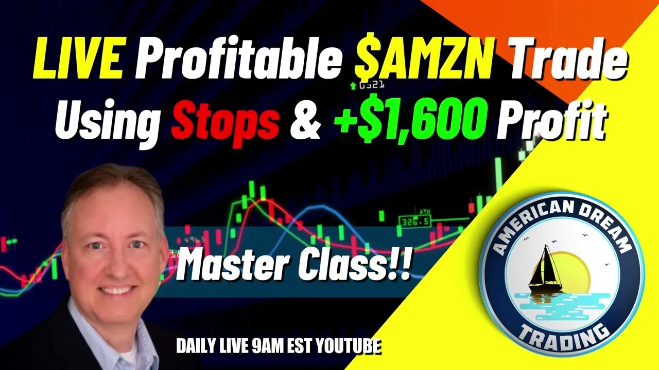 Stock Market Master Class - Witness A Live Profitable $AMZN Trade With Stops & +$1,600 Profit