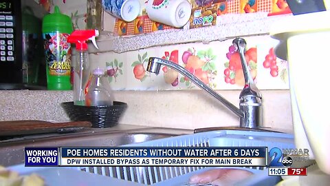 Poe Homes residents without water 6 days after main break