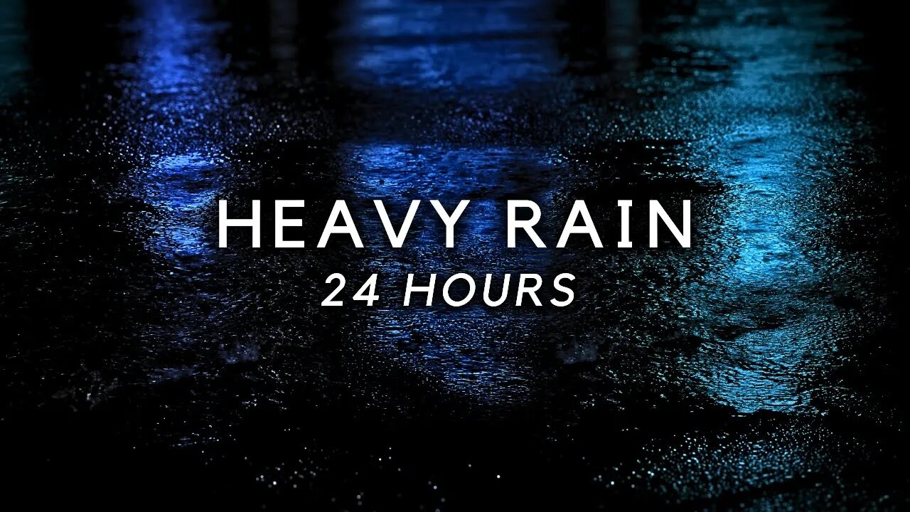Heavy Rain to Sleep Immediately - 24 Hours of Rain on Road at Night to Sleep Fast