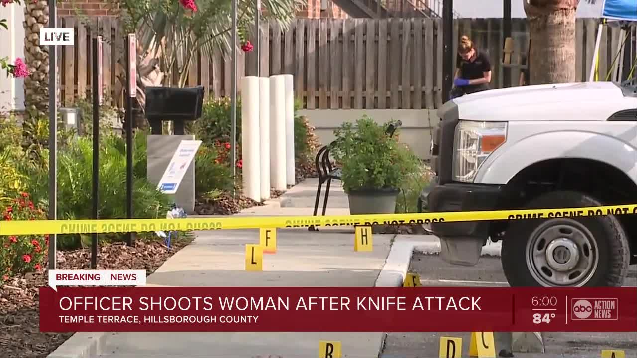 Officer shoots, kills woman after knife attack