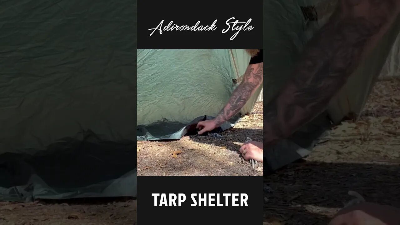 Adirondack Shelter with a Tarp #ytshorts #battlbox #currin1776 #survival #howto #bushcraft #shelter