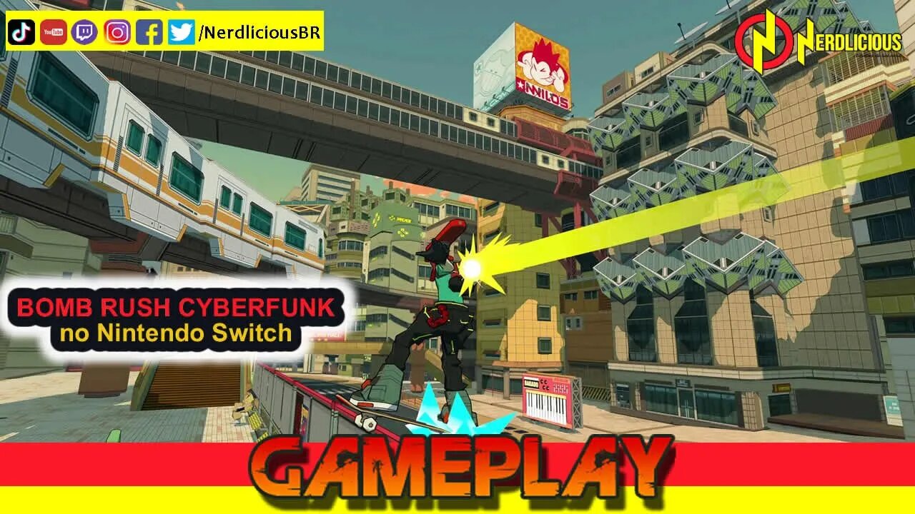 🎮 GAMEPLAY! BOMB RUSH CYBERFUNK consegue te levar para o mundo dos skates futuristas. Confira!