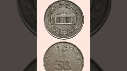Colombia 50 pesos 1988.#shorts #coinnotesz