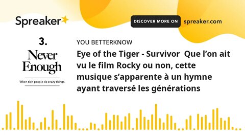 Eye of the Tiger - Survivor Que l’on ait vu le film Rocky ou non, cette musique s’apparente à un hy