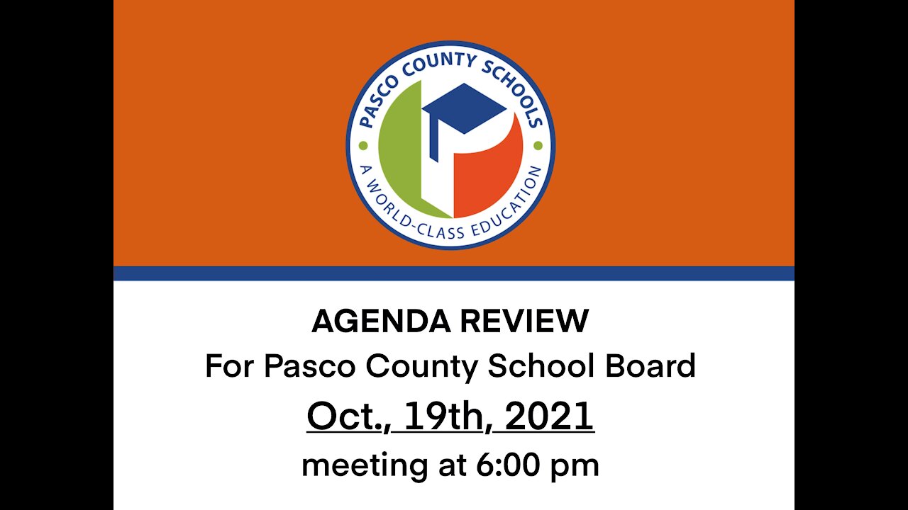 Pasco School Board Agenda Overview for 101921