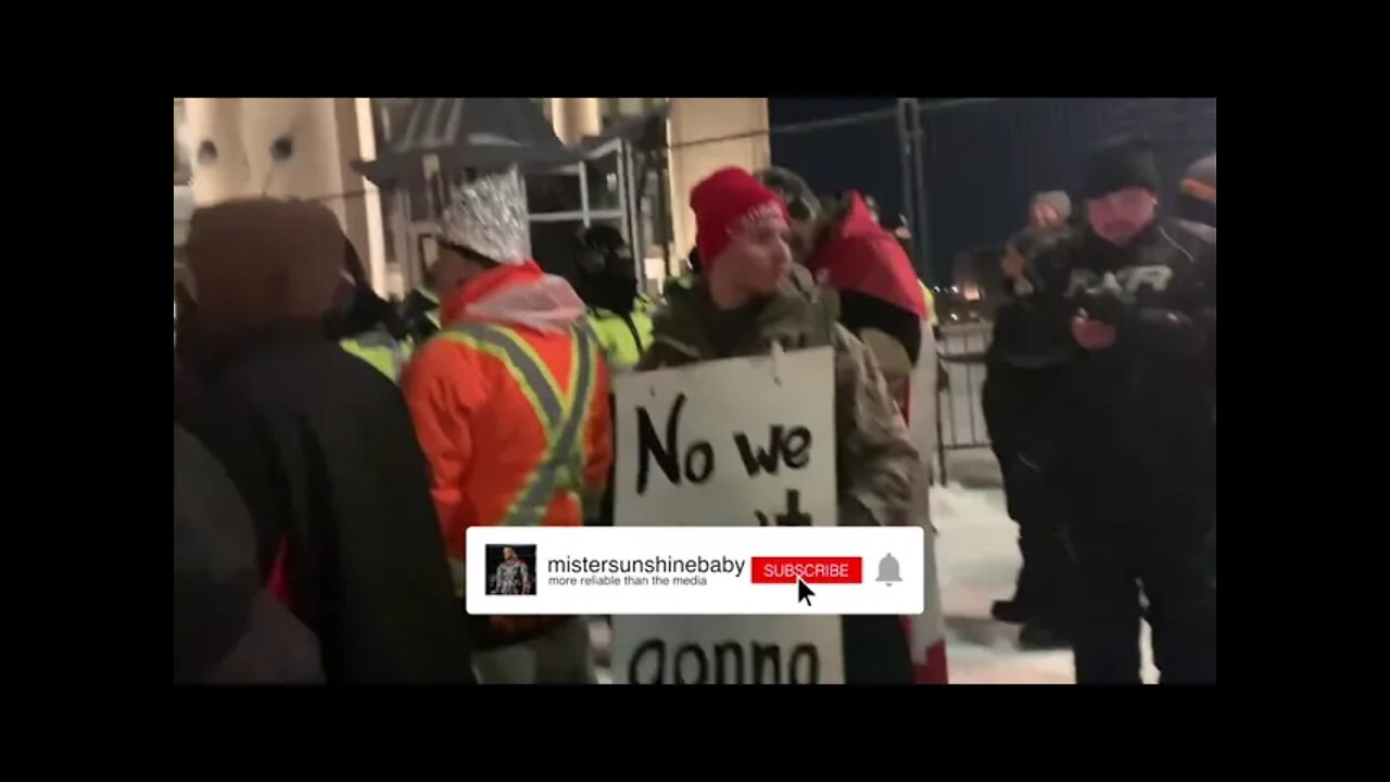 POLICE STAND OFF WITH PEACEFUL PROTESTORS