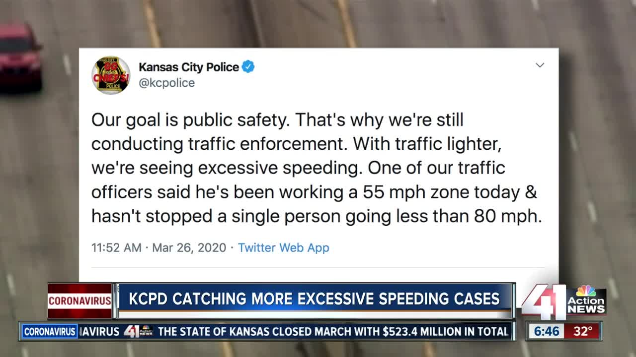 Kansas City police report increase in speeding during stay-at-home order