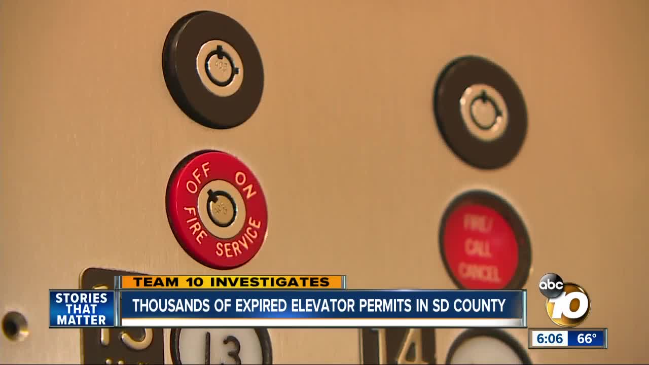 Thousands of expired elevator permits in San Diego County