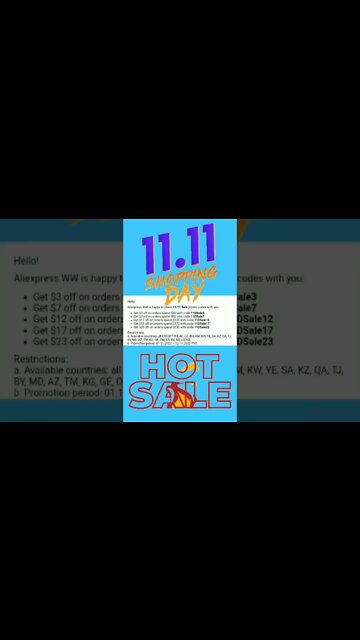 ALIEXPRESS 11.11 SALE 2022 ⬇️ PROMO CODE #shorts