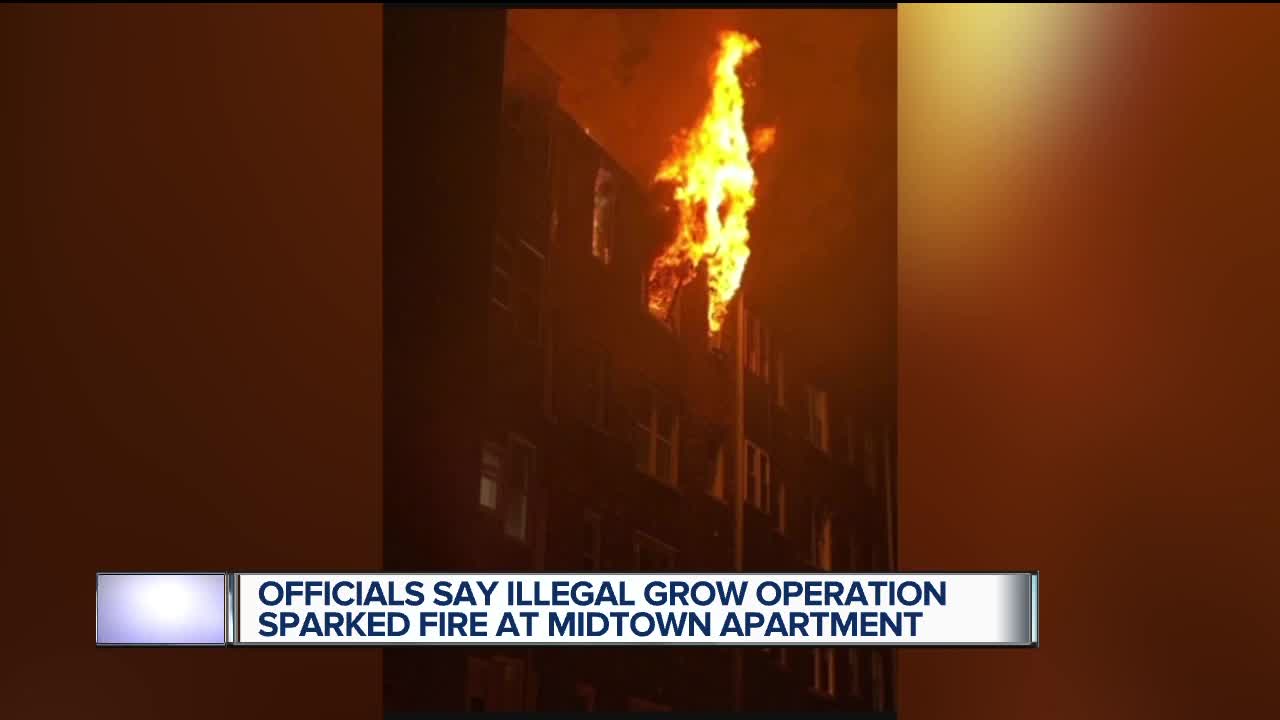 Officials: Illegal grow operation caused fire in Midtown Detroit apartment complex