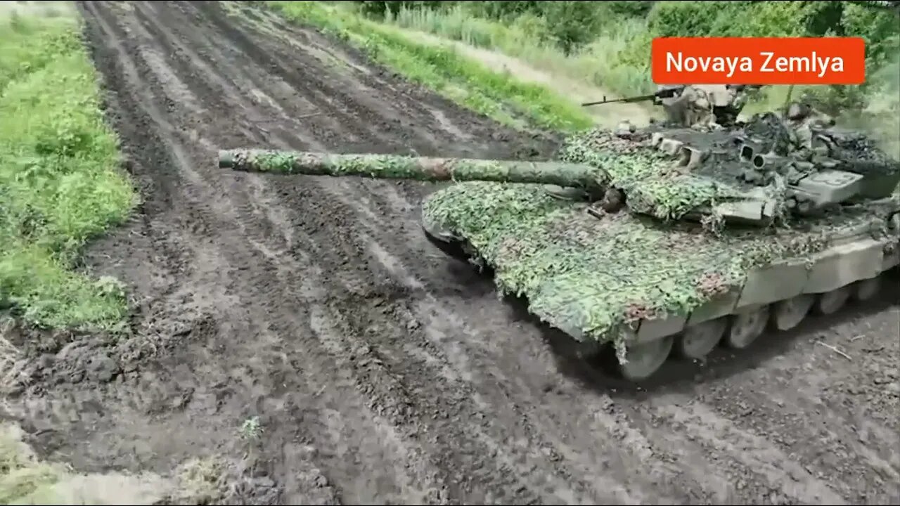 Combat work of Russian T-90A tank in the Kupyansk (Kharkov) direction within Ukraine Operation