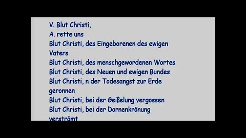 5/9 Litanei vom Kostbaren Blut Jesu Christi im Geiste der Liebesflamme