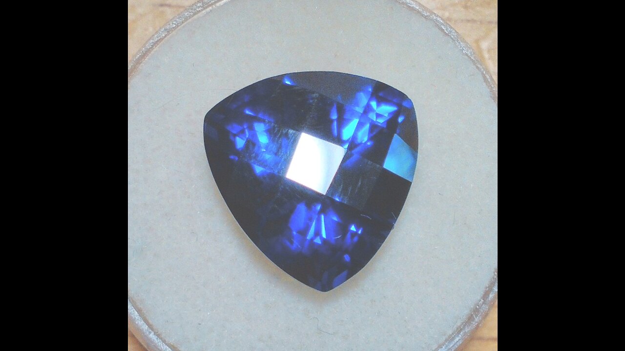 YAG Blue Sapphire Imitation Heart Shape with Checkerboard