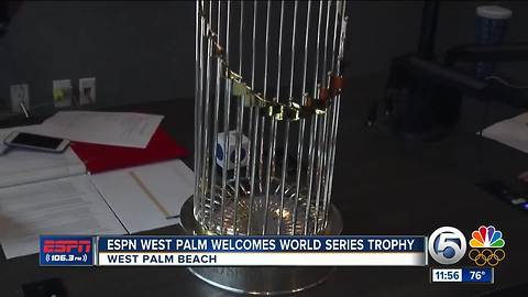 World Series Trophy Visits ESPN West Palm