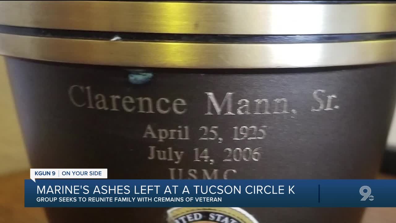 Ashes left a Tucson gas station, veterans group tracks down Marine's family