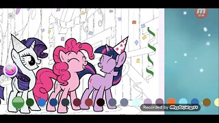 Let's paint Rarity, Twilight, and Pinkie having a Party! / MLP: Color by Magic