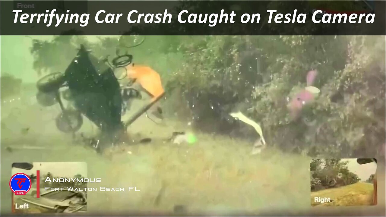 Terrifying Car Crash Caught on Tesla Camera | TeslaCam Live