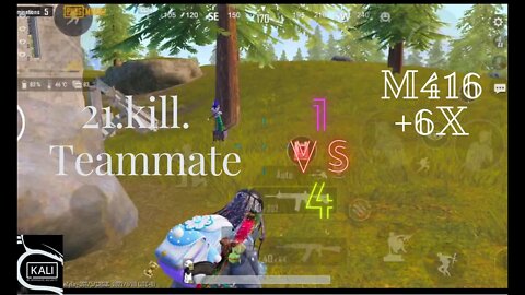 PUBG mobile 😮21 kill teammate in livik.1 vs 4 chicken 👩‍🍳dinner. With 5 finger claw #kalidragon