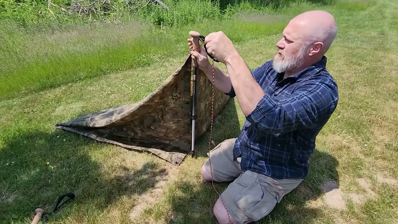 Dew cover shelter with USGI poncho