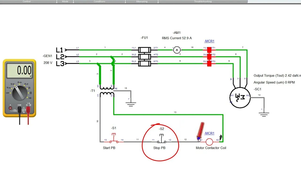 Using an Electrical Meter on a 3-Phase 208v ac System