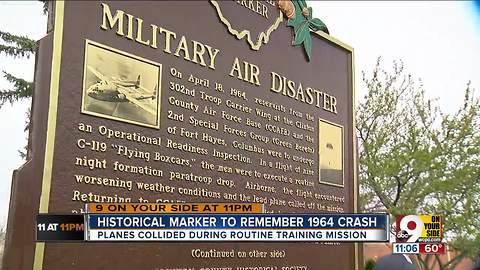 Plaque honors victims of 1964 military plane collision over Wilmington, Ohio